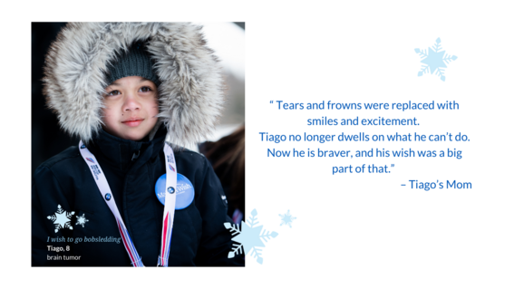 Wish kid Tiago in snow