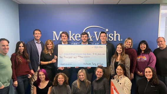 Hofmann family at Make-a-Wish Greater Bay Area office with staff