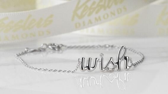 Everyone who joins the Wish or Diamond Club will receive a sterling silver "Wish" bracelet set with a .01ct single cut diamond courtesy of Kesslers Diamonds.