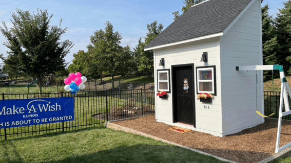 Tessa's playhouse in a yard