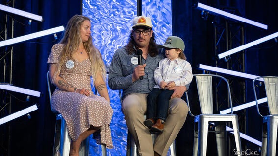 Wish kid Weston with his parents