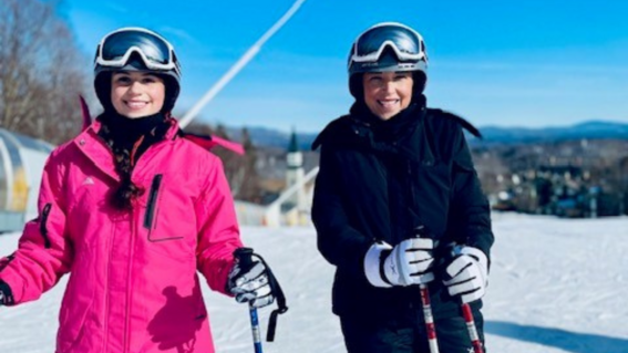 Maddie skiing