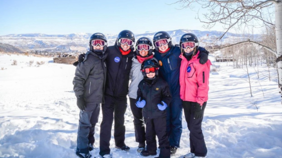 Ford skiing with his family