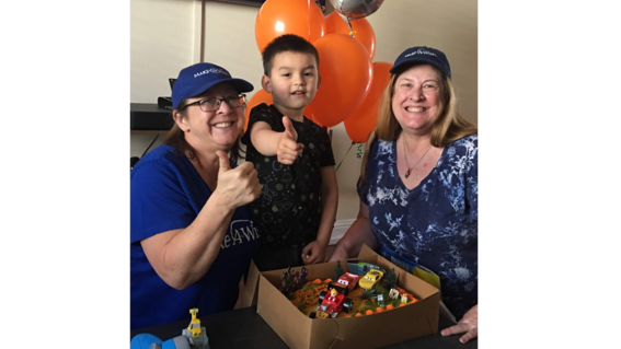 Volunteer wish granters Dana Smith and Debi Hanselman