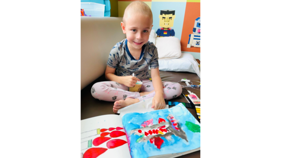 Wish kid Eero painting.