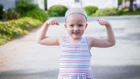 Wish kid Aileen during her cancer treatment