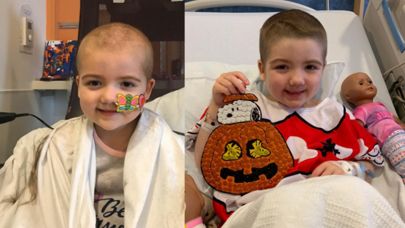 Photos of wish kid Aileen in the hospital during her cancer treatment