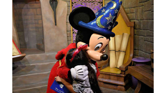 Bridget meeting Mickey Mouse