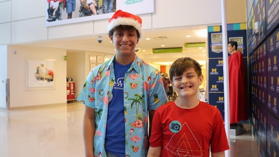 Jude with another boy at the hospital