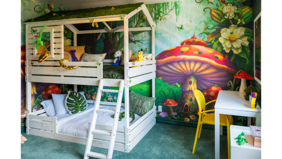 Wish kid Kyra's enchanted-forest-themed bedroom.