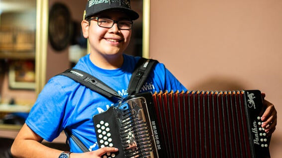 Jesus wished to have an accordion.