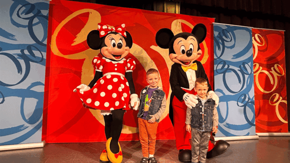 Leif and brother with Mickey and Minnie