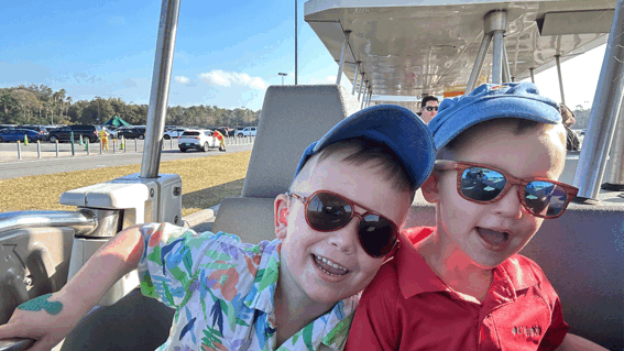 Leif and brother on a tram