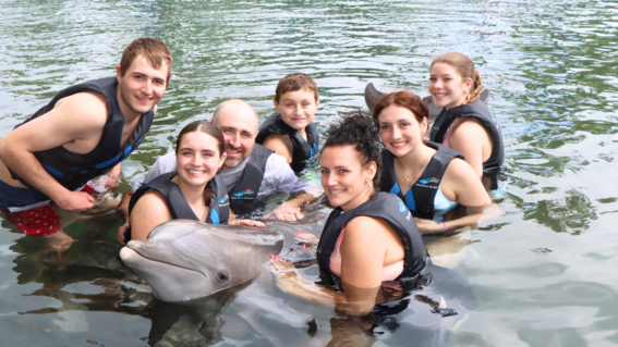 Branson and Family in water