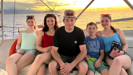 Branson and Family on Boat