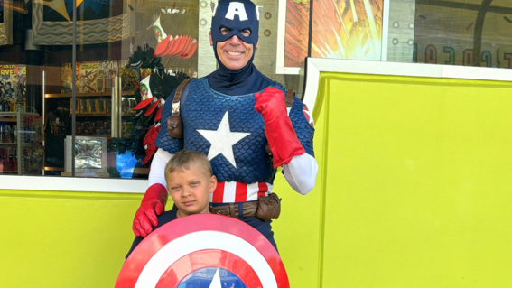 Sebby and Captain America