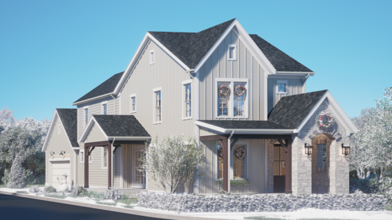 Rendering of the Lewis Center home.
