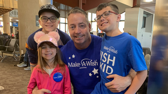 Duke Snider sending off Wish Kid on their travel wish