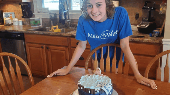 Grace and her cake