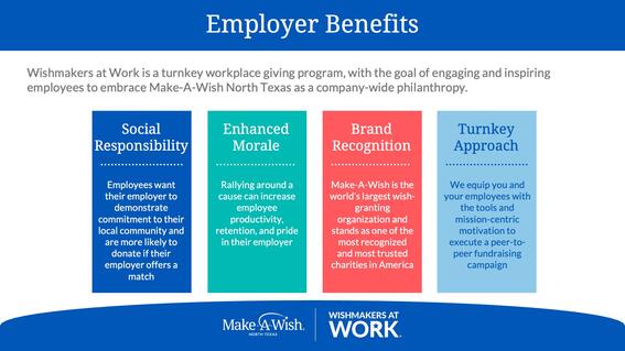 employer benefits to engaging in Wishmakers at Work program