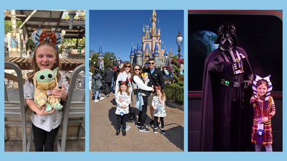 Graysen and her family on her wish trip to Walt Disney World