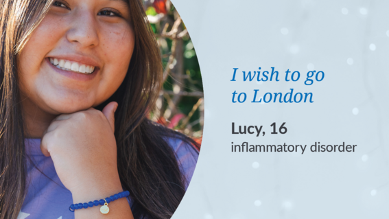 Wish kid Lucy with bracelet