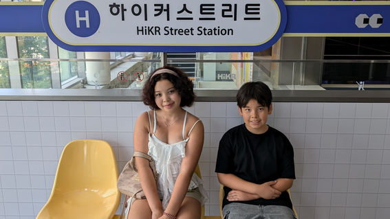 Zoey and her family took the subway to Hongdae—a neighborhood known for its art and music scene, street food, and local shops.