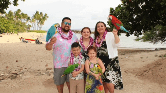Family on the beach