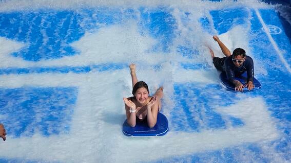 Rachael surfing on cruise ship