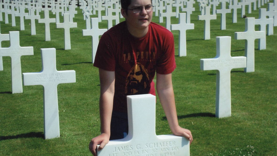 Conrad at the American Cemetery in Normandy.