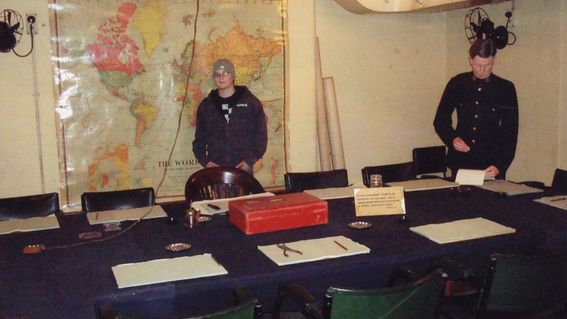 Conrad in Winston Churchill’s historic War Room in the heart of London, standing behind Churchill’s chair.