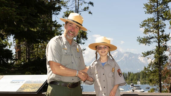 Ranger Sammy and Grand Teton Park Ranger