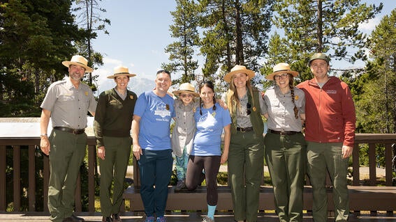 Ranger Sammy with family and all park rangers