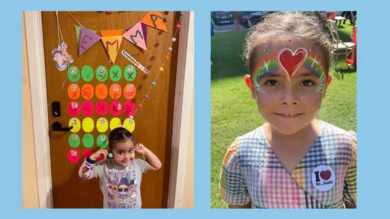 Photos of Emma during treatment at St. Jude