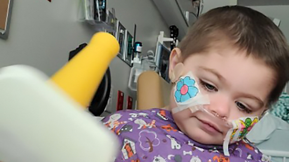 Hailey playing in the hospital