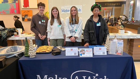 Youth Leadership Council members at  Make-A-Wish booth at Fairmont Pittsburgh