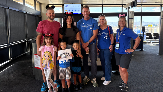 Haley Austin at Wish Kid James' airport send-off