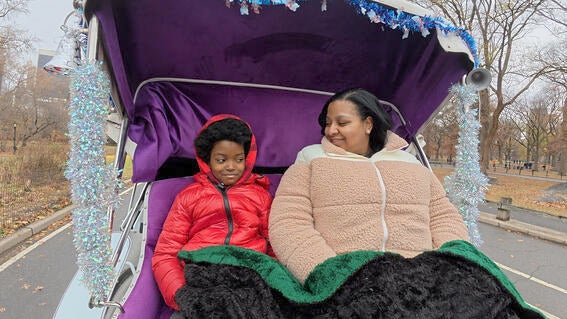 Austin and mom in carriage 