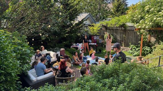 Participants gather at Camp Corbett