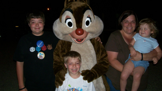Wish kid Joey with characters