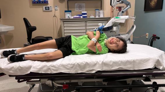 Raina in the hospital