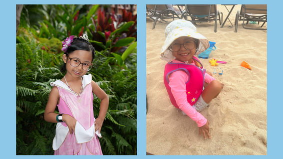 Bella building a sandcastle at the beach.