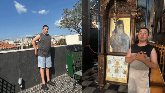 Niko sightseeing in Greece