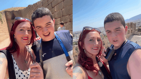 Niko and his mom sightseeing