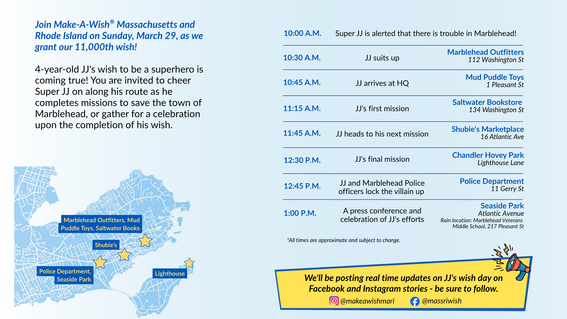 Schedule of the Day for Super JJ's Missions