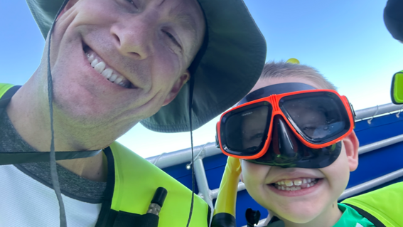 Christopher snorkelling