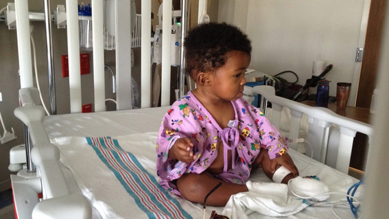 Wish kid Suriha, as a baby, in the hospital