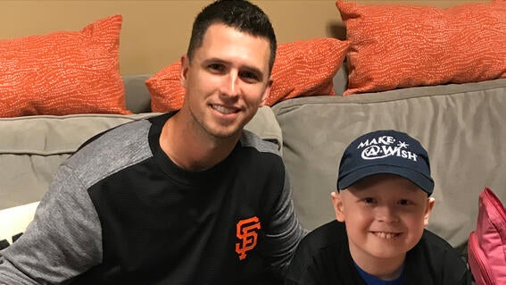 wish kid Ben with Buster Posey