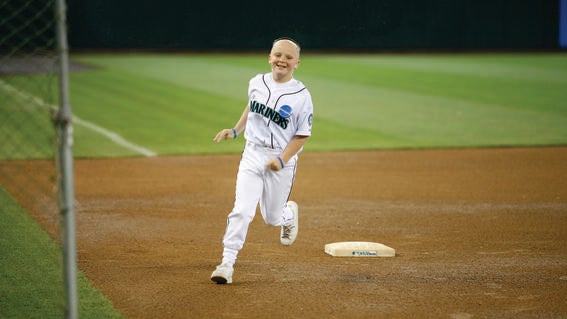 Katie runs the bases