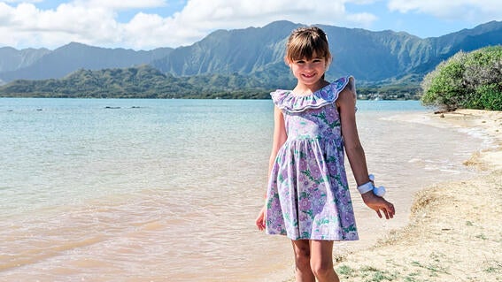 Wish kid Lillian on her wish trip to Hawaii